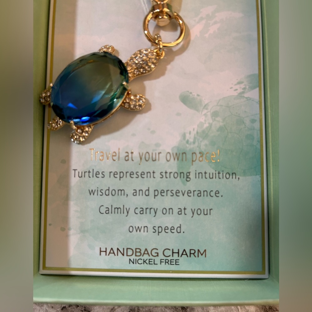 Turtle Rhinestone Purse Charm - Picture 2 of 5